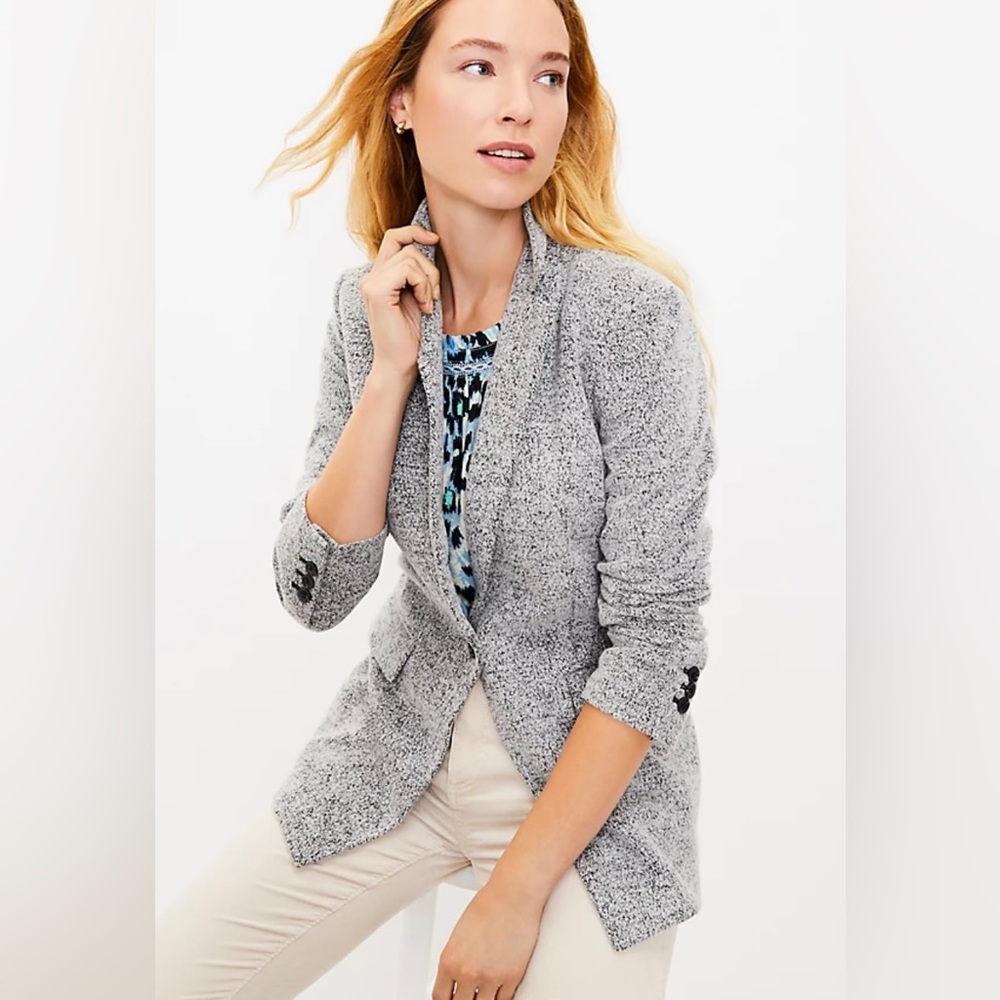 LOFT Knit tweed modern blazer